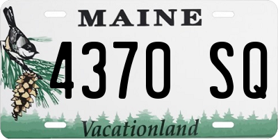 ME license plate 4370SQ