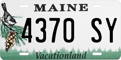 ME license plate 4370SY
