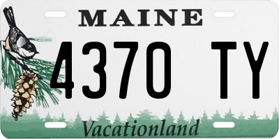 ME license plate 4370TY