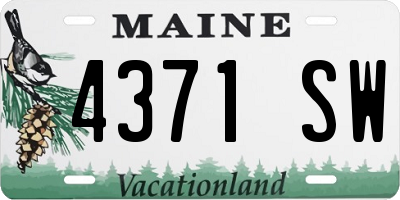 ME license plate 4371SW