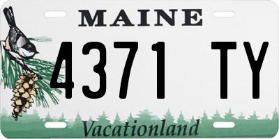 ME license plate 4371TY