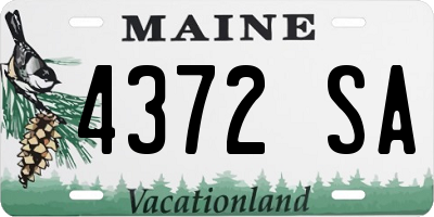 ME license plate 4372SA