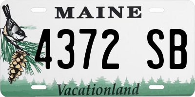 ME license plate 4372SB
