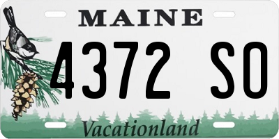 ME license plate 4372SO
