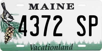 ME license plate 4372SP