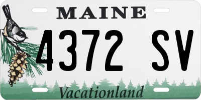 ME license plate 4372SV