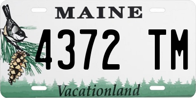 ME license plate 4372TM