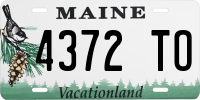 ME license plate 4372TO