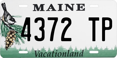 ME license plate 4372TP