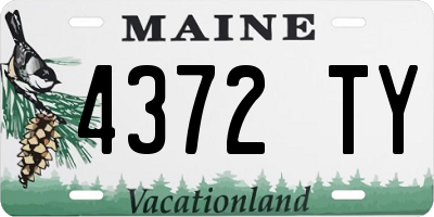 ME license plate 4372TY