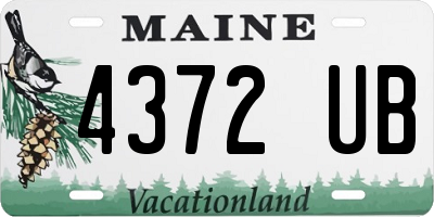 ME license plate 4372UB