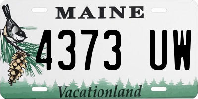 ME license plate 4373UW