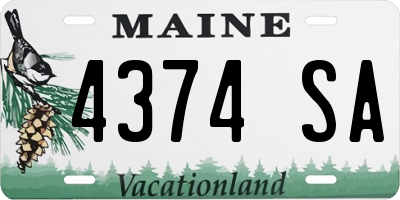 ME license plate 4374SA