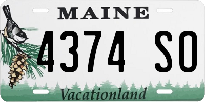 ME license plate 4374SO