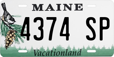 ME license plate 4374SP