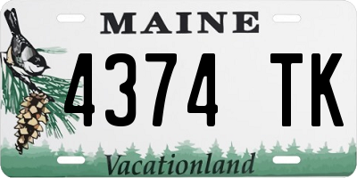 ME license plate 4374TK