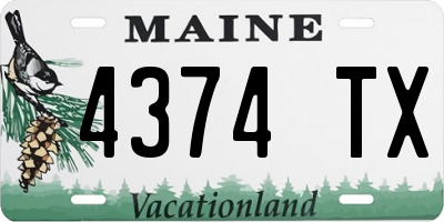 ME license plate 4374TX