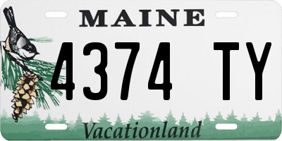 ME license plate 4374TY