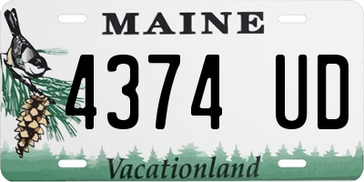 ME license plate 4374UD