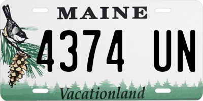 ME license plate 4374UN