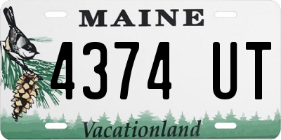 ME license plate 4374UT