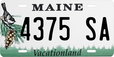 ME license plate 4375SA