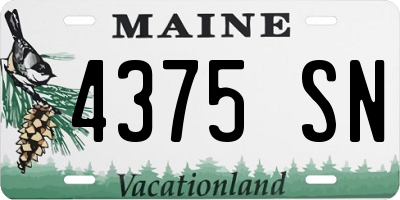 ME license plate 4375SN