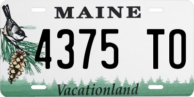 ME license plate 4375TO