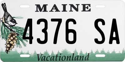 ME license plate 4376SA