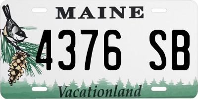 ME license plate 4376SB