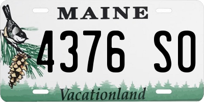 ME license plate 4376SO