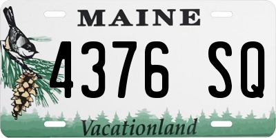 ME license plate 4376SQ