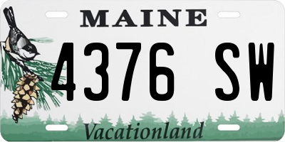 ME license plate 4376SW