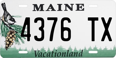 ME license plate 4376TX