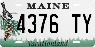 ME license plate 4376TY