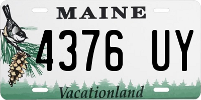 ME license plate 4376UY