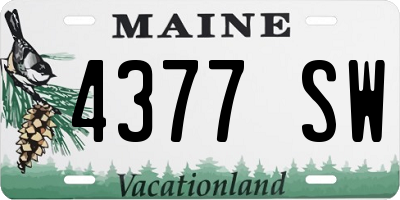 ME license plate 4377SW