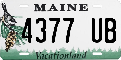 ME license plate 4377UB
