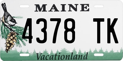 ME license plate 4378TK