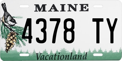ME license plate 4378TY