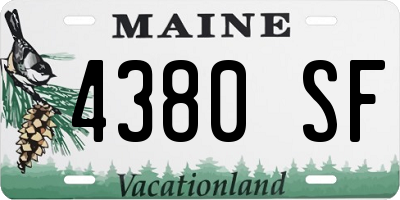 ME license plate 4380SF