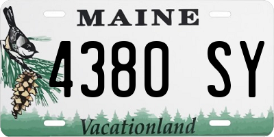 ME license plate 4380SY