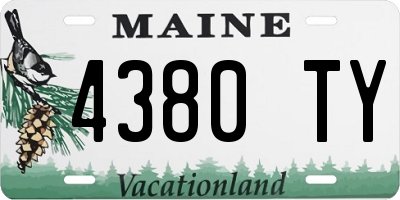 ME license plate 4380TY