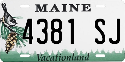 ME license plate 4381SJ