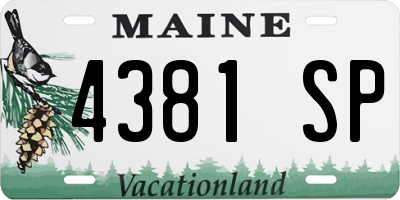 ME license plate 4381SP