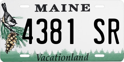 ME license plate 4381SR