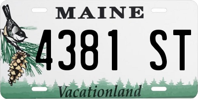 ME license plate 4381ST