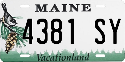 ME license plate 4381SY