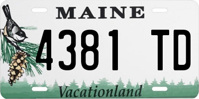 ME license plate 4381TD