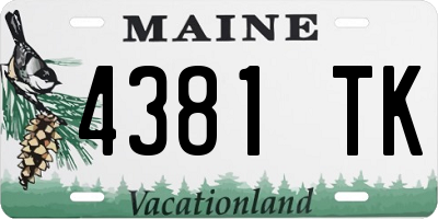ME license plate 4381TK